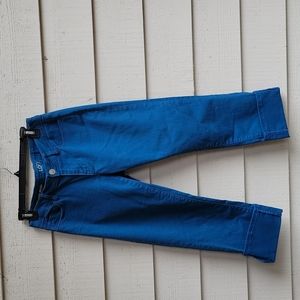 LOFT Teal Blue Cuffed Cropped Curvy Srraight Fit Pant Size 4